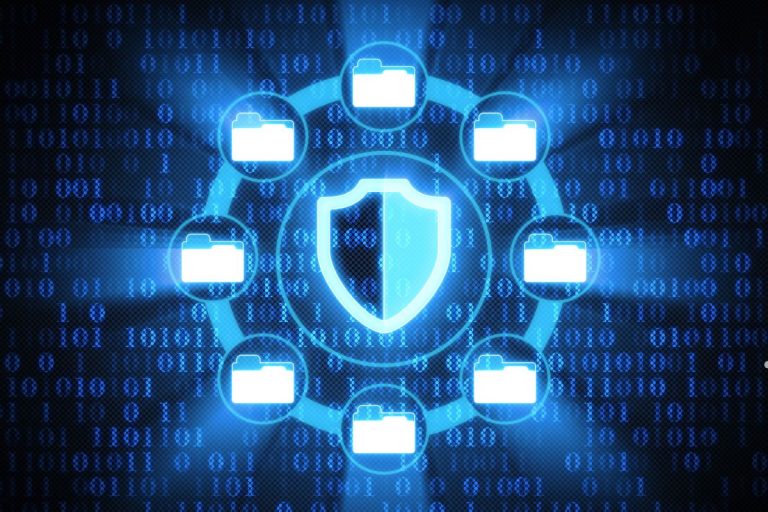 Illustration of data protection strategies against cyber attacks, featuring an Intrusion Detection System for enhanced security.